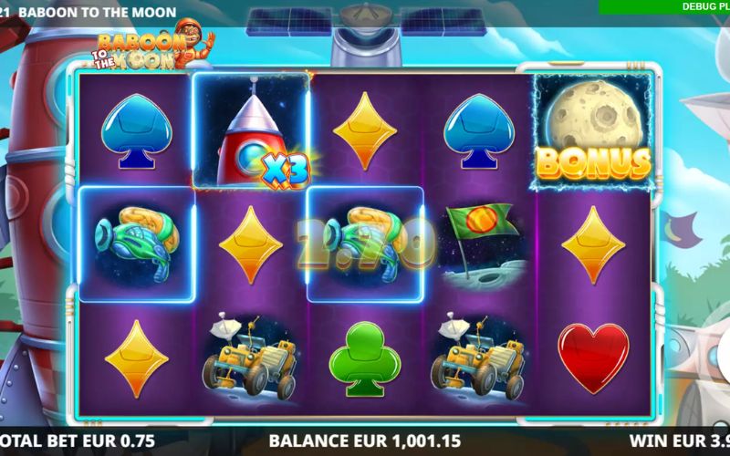 giao diện slot to the moon với chủ đề không gian độc đáo