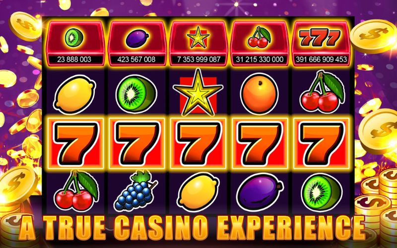 giao diện xèng 777 với vòng quay slot cổ điển